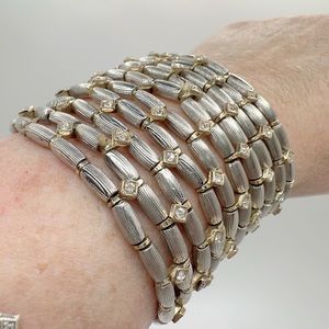 Statement Vintage Bracelet gold /silver accented with faux diamonds. A must have